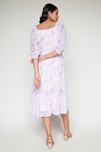 Lilac Floral Dress, White, image 5